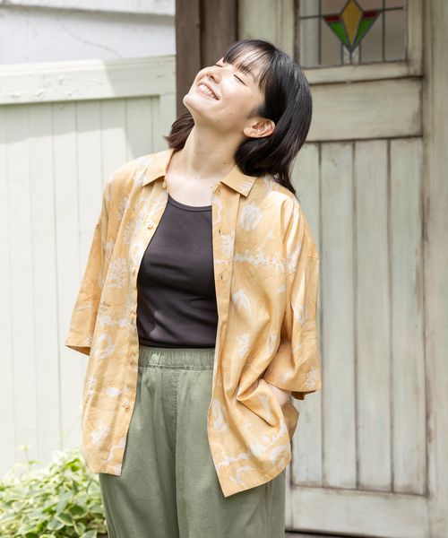niko and .【Henri Matisse(アンリ・マティス)】マティスアートパターンシャツ ブラウン L ウィメンズインナー ニコアンド 124025 and ST アンドエスティ(旧ドットエスティ) niko and .【Henri Matisse(アンリ・マティス)】マティスアートパターンシャツ ブラウン L ウィメンズインナー ニコアンド 124025 and ST アンドエスティ(旧ドットエスティ)