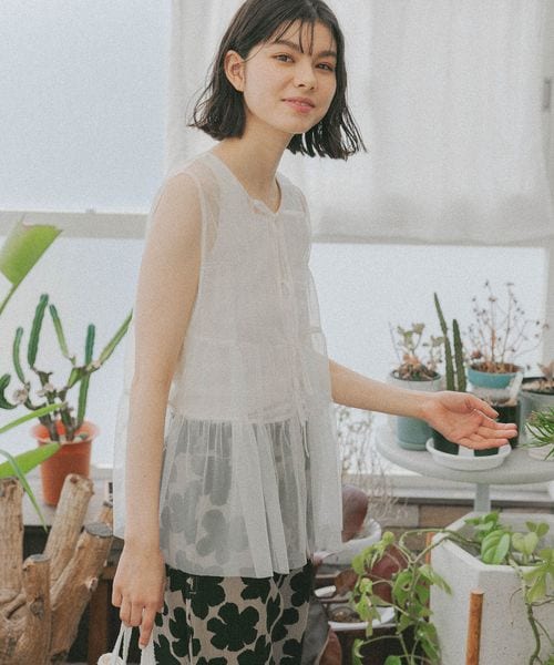 hiand 大胆 チュールリボン付きキャスケット