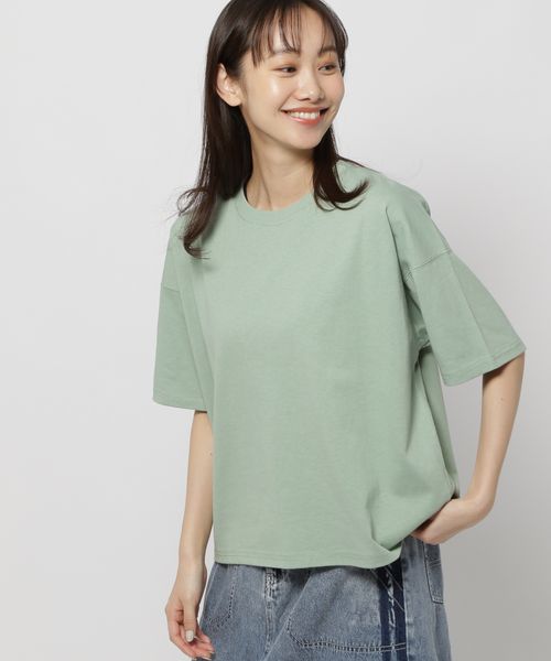 niko and .バックステッチベーシックTシャツ グリーン ウィメンズインナー ニコアンド 125880 and ST アンドエスティ(旧ドットエスティ) niko and .バックステッチベーシックTシャツ グリーン ウィメンズインナー ニコアンド 125880 and ST アンドエスティ(旧ドットエスティ)