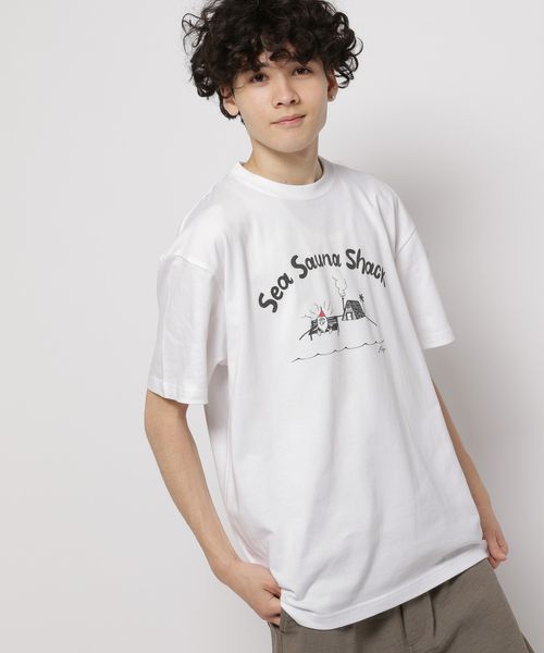 niko and .【Sea Sauna Shack (シーサウナシャック)】ロゴビッグシルエットTシャツ ライトグレー M ウィメンズインナー ニコアンド 126346 and ST アンドエスティ(旧ドットエスティ) niko and .【Sea Sauna Shack (シーサウナシャック)】ロゴビッグシルエットTシャツ ライトグレー M ウィメンズインナー ニコアンド 126346 and ST アンドエスティ(旧ドットエスティ)