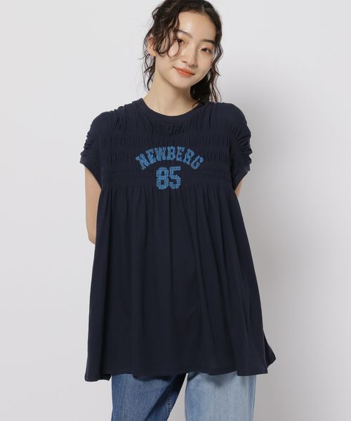 niko and .シャーリングプリントTシャツ ネイビー ウィメンズインナー ニコアンド 136444 and ST アンドエスティ(旧ドットエスティ) niko and .シャーリングプリントTシャツ ネイビー ウィメンズインナー ニコアンド 136444 and ST アンドエスティ(旧ドットエスティ)