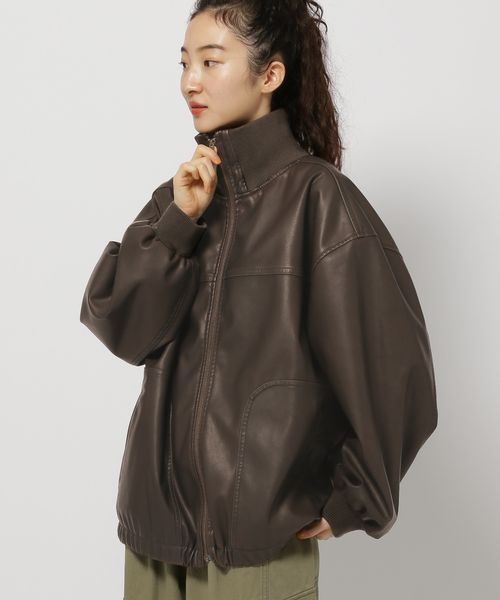 セール】ヴィンテージフェイクレザーブルゾン（ブルゾン）｜LILY BROWN