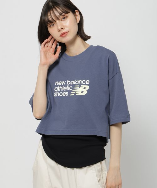 niko and .【New Balance(ニューバランス)】アスレチックスプレミアムロゴTシャツ ネイビー M ウィメンズインナー ニコアンド 145328 and ST アンドエスティ(旧ドットエスティ) niko and .【New Balance(ニューバランス)】アスレチックスプレミアムロゴTシャツ ネイビー M ウィメンズインナー ニコアンド 145328 and ST アンドエスティ(旧ドットエスティ)