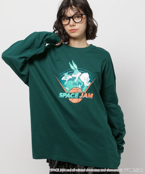 niko and .【SPACE JAM(スペース・ジャム)】ロングスリーブTシャツ グリーン M ウィメンズインナー ニコアンド 152572 and ST アンドエスティ(旧ドットエスティ) niko and .【SPACE JAM(スペース・ジャム)】ロングスリーブTシャツ グリーン M ウィメンズインナー ニコアンド 152572 and ST アンドエスティ(旧ドットエスティ)