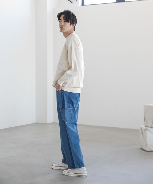 ［niko and JEANS 2023SS］デニムドッキングプルオーバー M