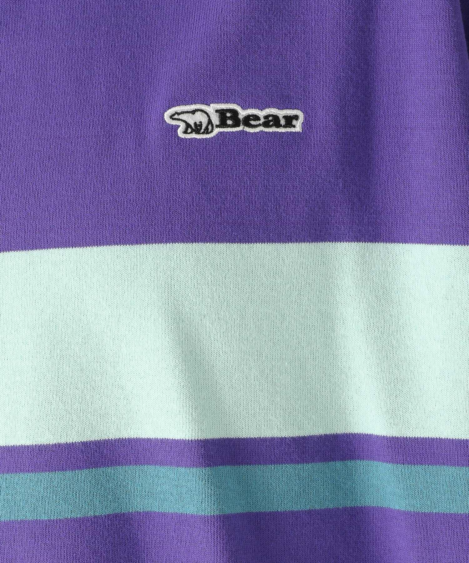 ニコアンド ベアー Bear USA ライティングTシャツ Lサイズ パープル