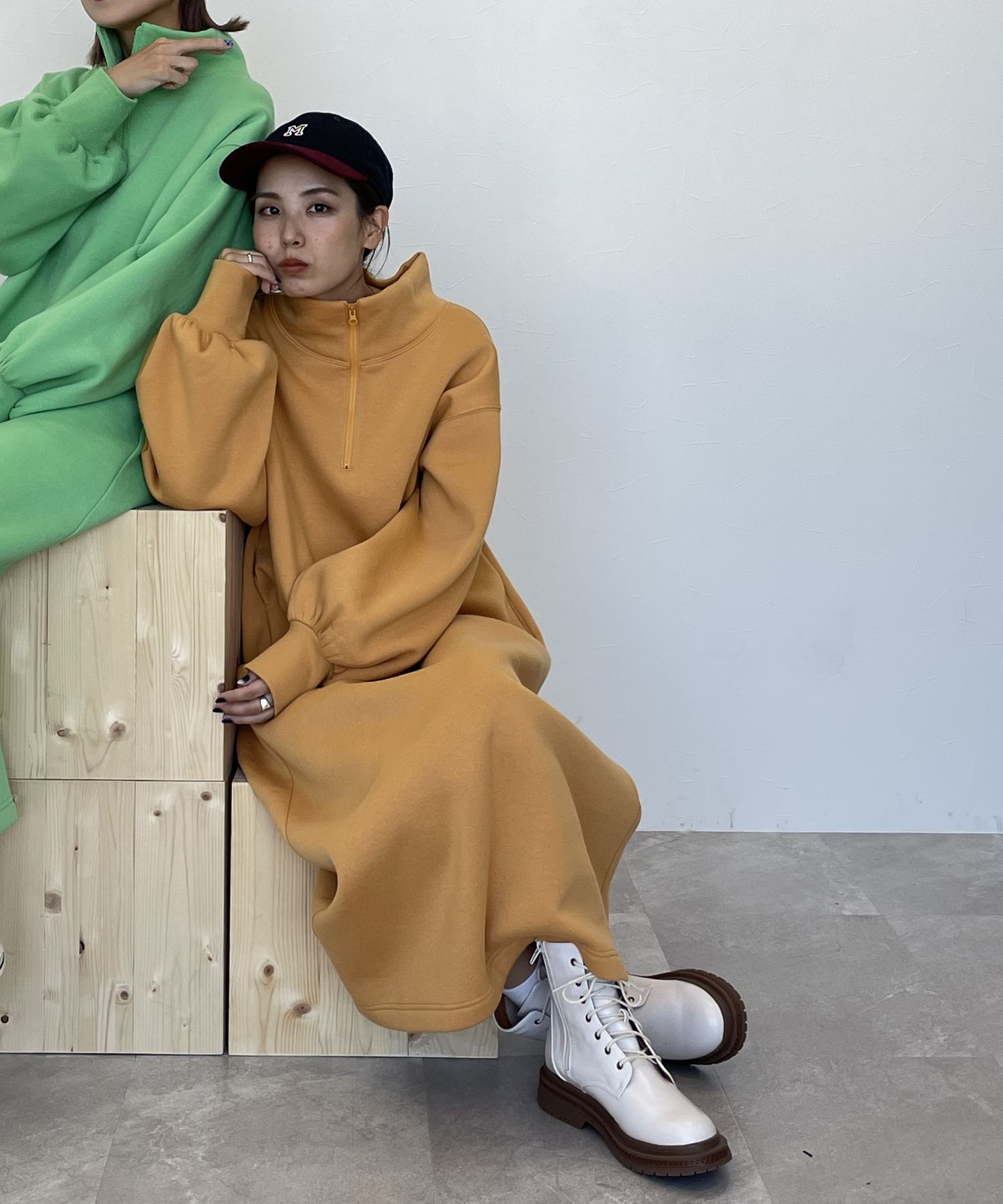 [MODE NORM CORE]スウェットジップマキシワンピース M