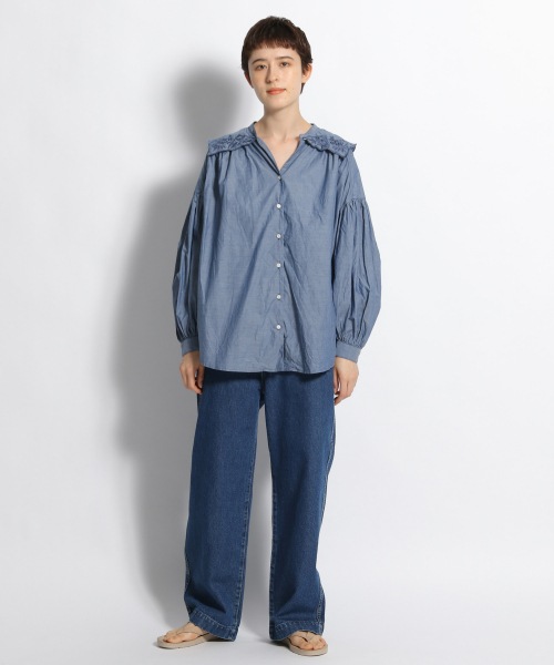 [niko and JEANS 2021AW]襟レースブラウス F