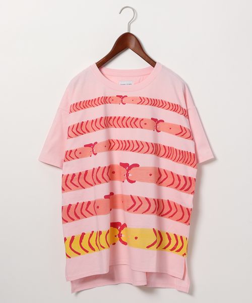 ツモリチサト　ボーダードッキングTシャツ Tシャツ/カットソー(七分/長袖) 安い 購入