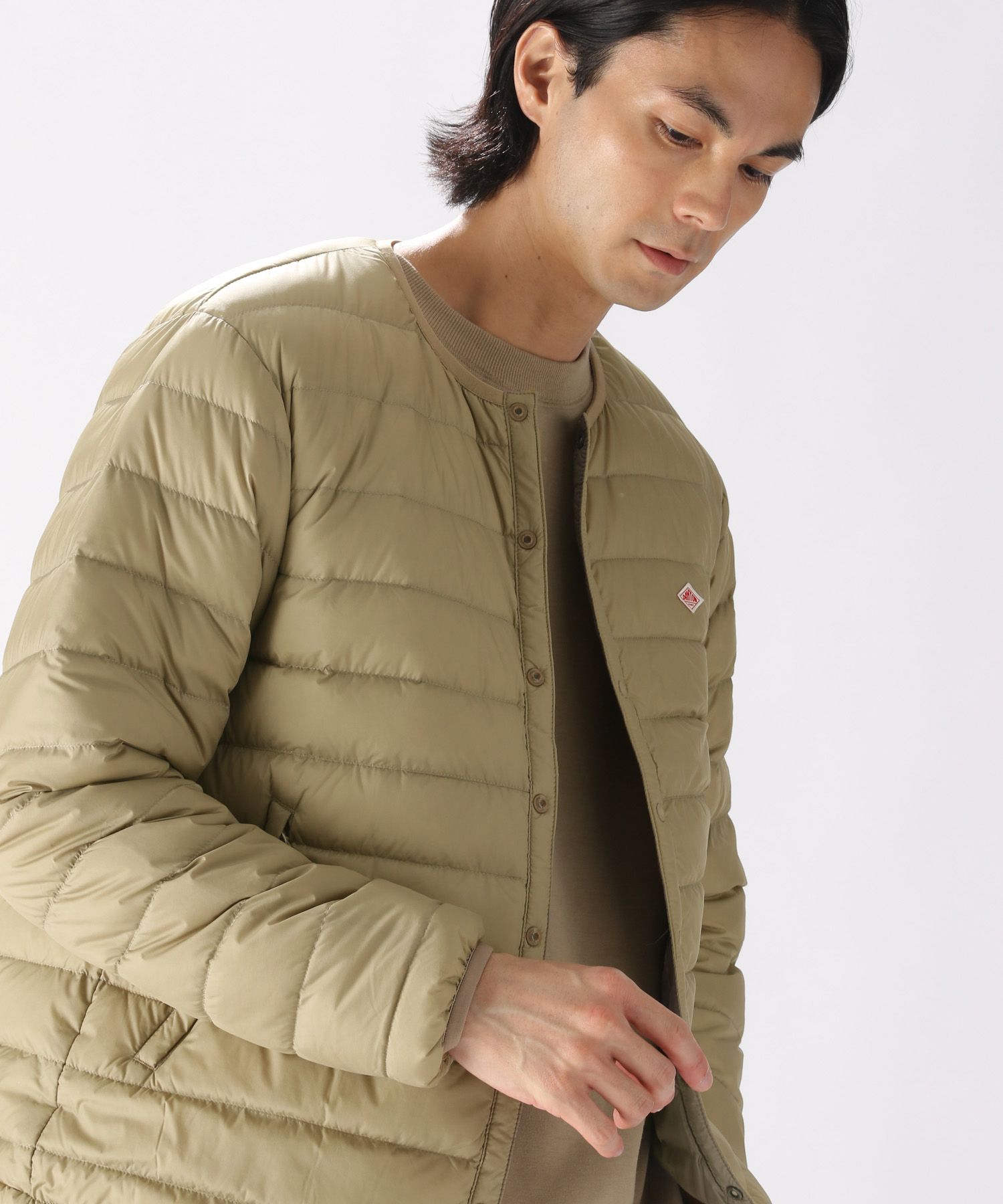【DANTON(ダントン)】インナーダウンクルーネックジャケット M