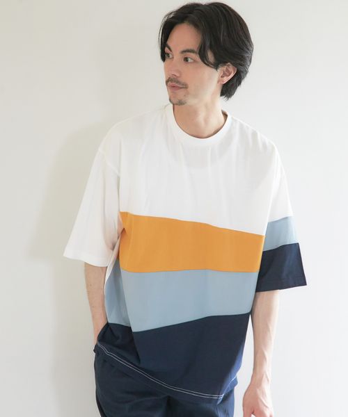 アソートカラーブロックTシャツ M