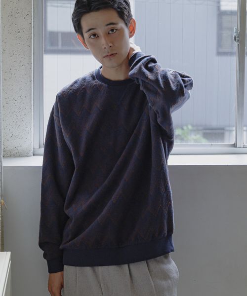 niko and .裏毛ジャカードプルオーバー ネイビー L メンズインナー ニコアンド 234829 and ST アンドエスティ(旧ドットエスティ) niko and .裏毛ジャカードプルオーバー ネイビー L メンズインナー ニコアンド 234829 and ST アンドエスティ(旧ドットエスティ)