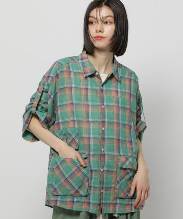 蛍蘭ページ リネン混サッカーチェックシャツ | [公式]ニコアンド（niko and