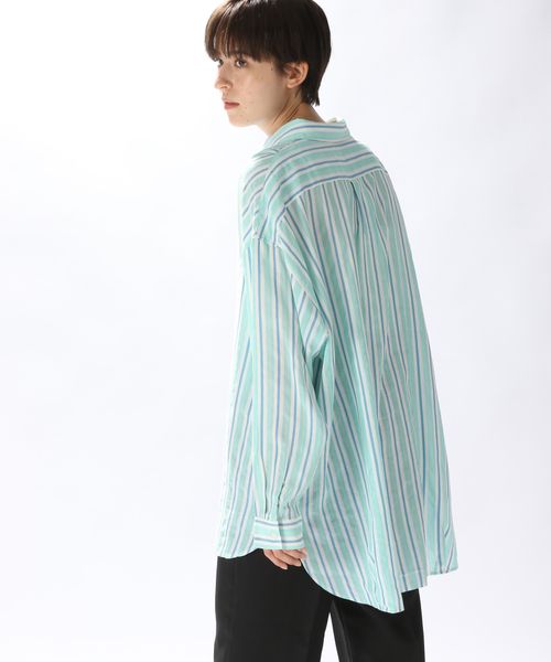買いました rukkilill シアーストライプJAQ ビックシャツ | artfive.co.jp