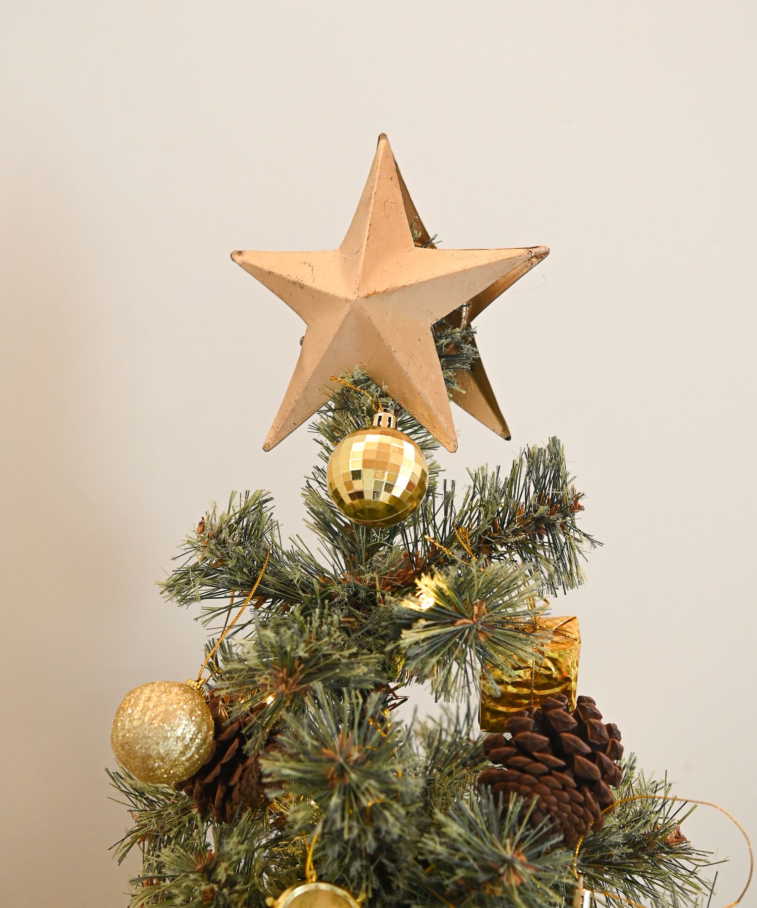 クリスマスツリー オーナメント トップ スター 星 飾り 20cm ゴールド
