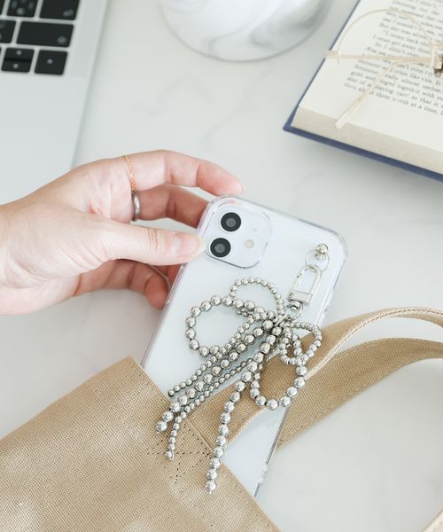 niko and .チャーム付きiPhone13/14ケース[tiny tiny(ティニーティニー)] グレー ｔｉｎｙ ｔｉｎｙ ニコアンド 241391 and ST アンドエスティ（旧ドットエスティ）