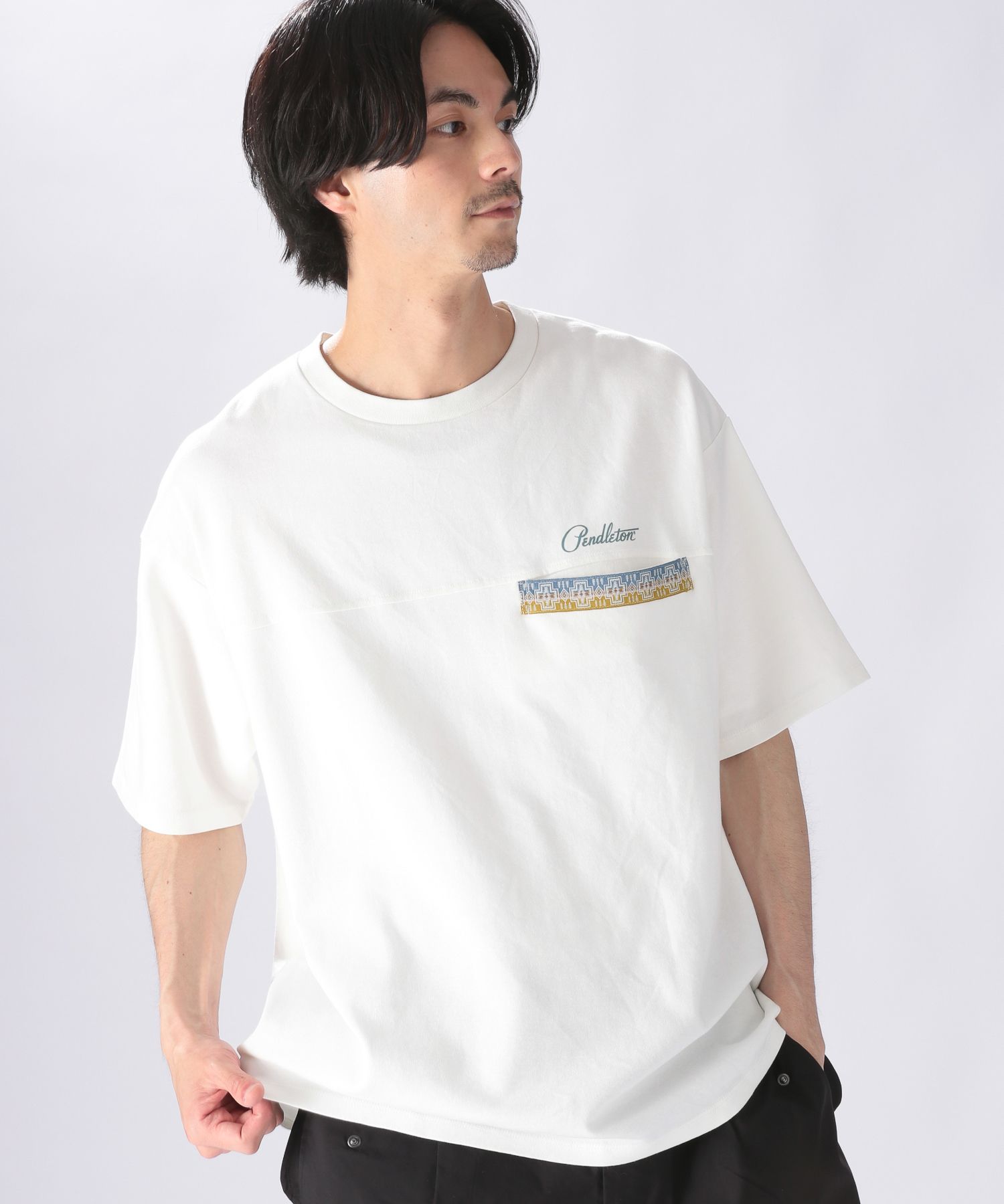 【PENDLETON(ペンドルトン)】別注ジャガードテープポケットTシャツ M