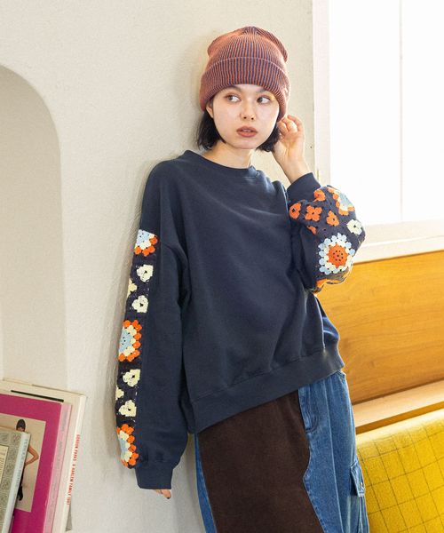 niko and .クロシェコンビプルオーバー ダークブルー M ウィメンズインナー ニコアンド 282748 and ST アンドエスティ(旧ドットエスティ) niko and .クロシェコンビプルオーバー ダークブルー M ウィメンズインナー ニコアンド 282748 and ST アンドエスティ(旧ドットエスティ)