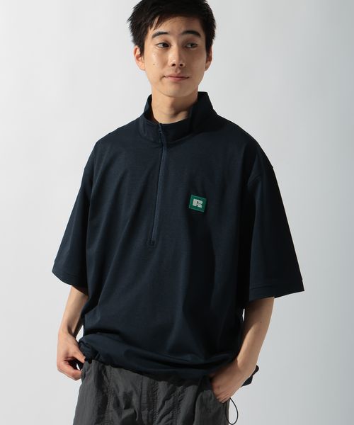 niko and .【Russell Athletic(ラッセルアスレティック)】別注ストレッチジャージーハーフジップT ネイビー L メンズインナー ニコアンド 283109 and ST アンドエスティ(旧ドットエスティ) niko and .【Russell Athletic(ラッセルアスレティック)】別注ストレッチジャージーハーフジップT ネイビー L メンズインナー ニコアンド 283109 and ST アンドエスティ(旧ドットエスティ)