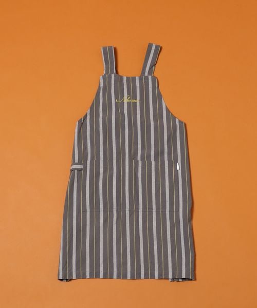 niko and .先染め刺繍エプロン キッチンファブリック チャコールグレー ニコアンド 287529 and ST アンドエスティ(旧ドットエスティ) niko and .先染め刺繍エプロン キッチンファブリック チャコールグレー ニコアンド 287529 and ST アンドエスティ(旧ドットエスティ)