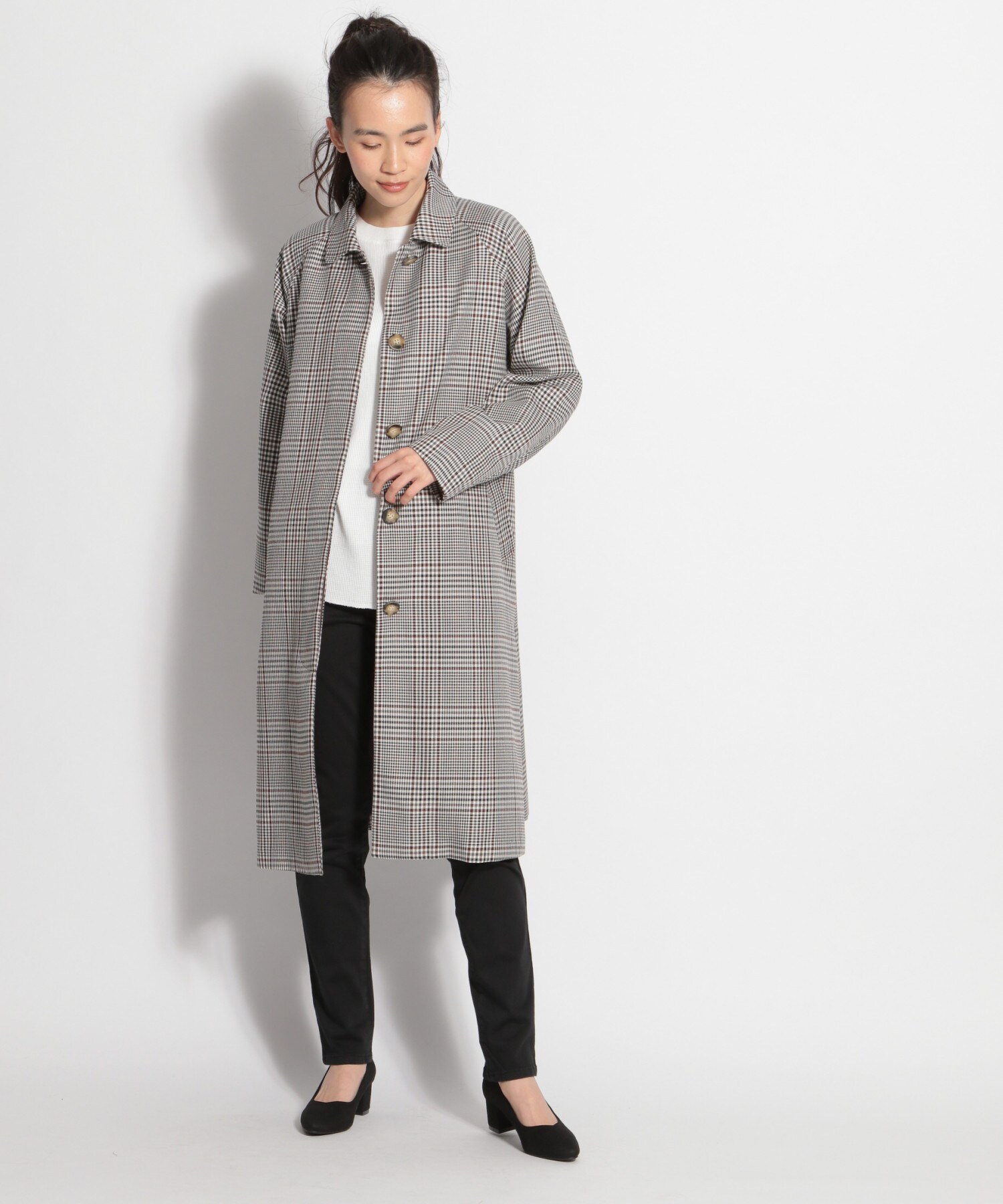 ミニチェックステンカラーコート 公式 ニコアンド Niko And 通販