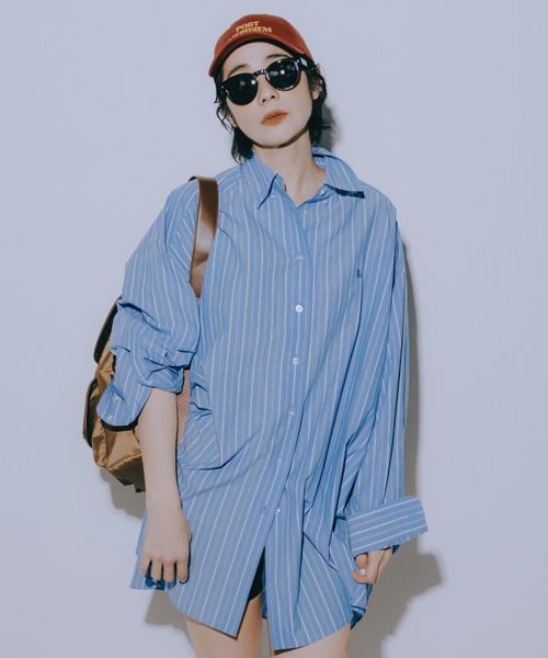 niko and .【竹下玲奈×NAVYS】コラボ BIGシャツチュニック ライトブルー FREE ウィメンズインナー ニコアンド 290567 and ST アンドエスティ(旧ドットエスティ) niko and .【竹下玲奈×NAVYS】コラボ BIGシャツチュニック ライトブルー FREE ウィメンズインナー ニコアンド 290567 and ST アンドエスティ(旧ドットエスティ)