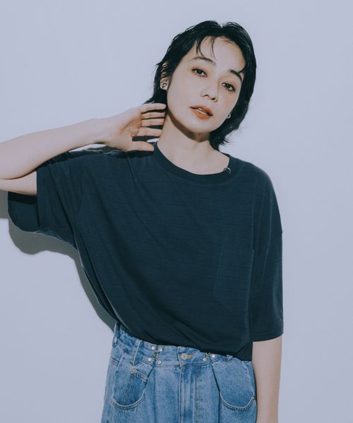 niko and .【竹下玲奈×NAVYS】コラボ ピアス付きテロTシャツ チャコールグレー M ウィメンズインナー ニコアンド 290579 and ST アンドエスティ(旧ドットエスティ) niko and .【竹下玲奈×NAVYS】コラボ ピアス付きテロTシャツ チャコールグレー M ウィメンズインナー ニコアンド 290579 and ST アンドエスティ(旧ドットエスティ)
