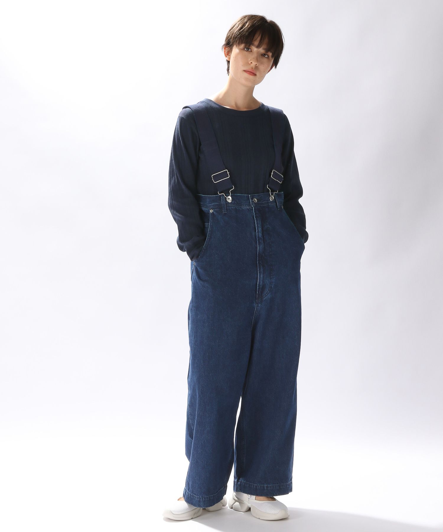 [niko andJEANS 2022AW]サス付きワイドパンツ M