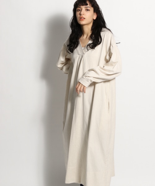リネン混ステッチv開きワンピース 公式 ニコアンド Niko And 通販