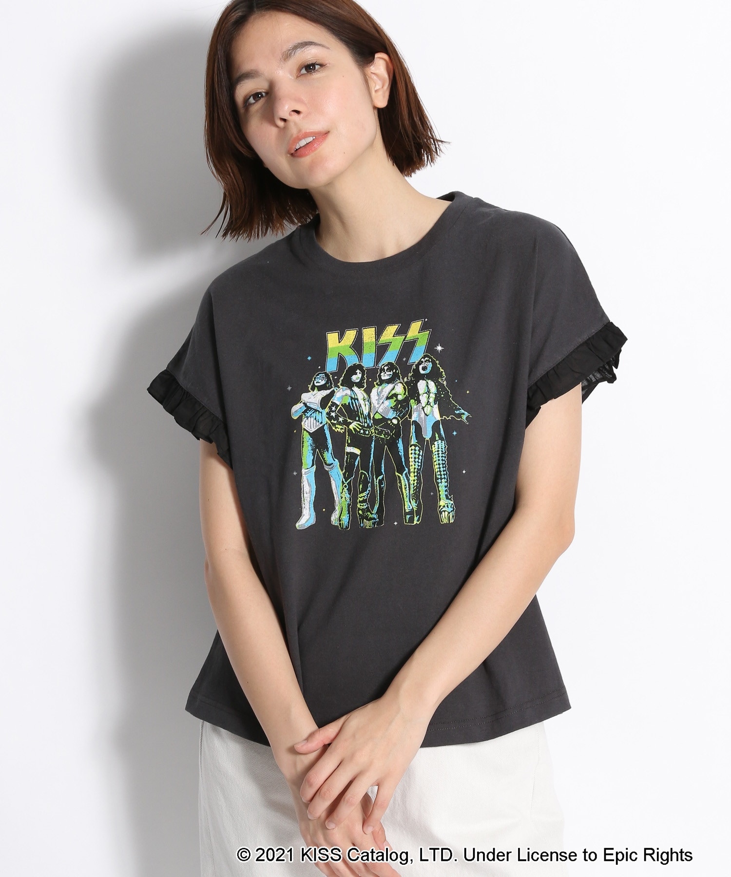 KISS(キッス)】コラボフリル袖ロックTシャツ | [公式]ニコアンド（niko