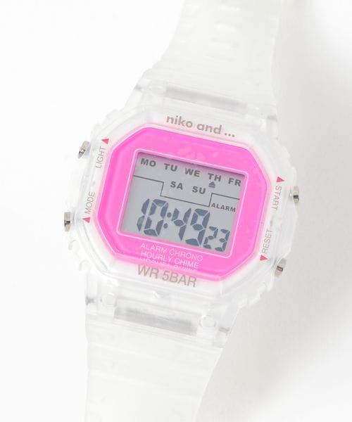 niko and .クリアデジタルウォッチ ピンク ウィメンズグッズ ニコアンド 310786 and ST アンドエスティ(旧ドットエスティ) niko and .クリアデジタルウォッチ ピンク ウィメンズグッズ ニコアンド 310786 and ST アンドエスティ(旧ドットエスティ)