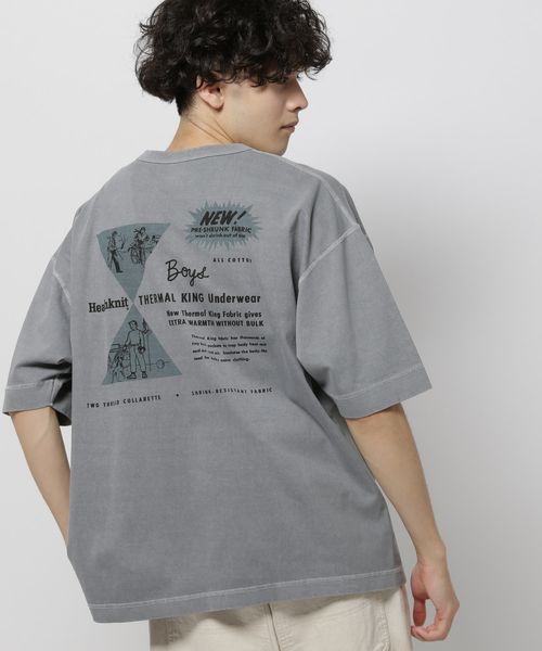niko and .【Healthknit(ヘルスニット)】別注バックプリントピグメントTシャツ グレー M メンズインナー ニコアンド 311930 and ST アンドエスティ(旧ドットエスティ) niko and .【Healthknit(ヘルスニット)】別注バックプリントピグメントTシャツ グレー M メンズインナー ニコアンド 311930 and ST アンドエスティ(旧ドットエスティ)
