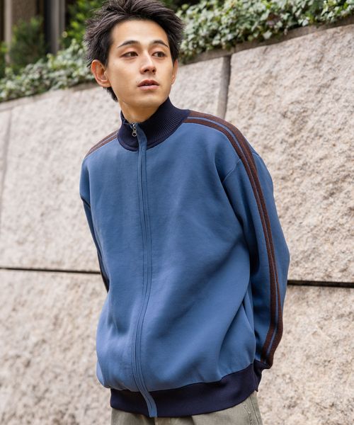 niko and .ライン入りニットトラックジャケット ライトブルー M メンズインナー ニコアンド 321520 and ST アンドエスティ(旧ドットエスティ) niko and .ライン入りニットトラックジャケット ライトブルー M メンズインナー ニコアンド 321520 and ST アンドエスティ(旧ドットエスティ)