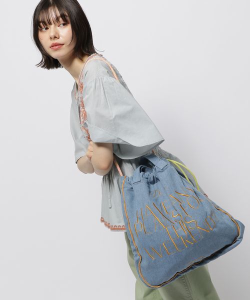 niko and .オリジナル刺繍2WAYトートバッグ ライトブルー ウィメンズグッズ ニコアンド 321636 and ST アンドエスティ(旧ドットエスティ) niko and .オリジナル刺繍2WAYトートバッグ ライトブルー ウィメンズグッズ ニコアンド 321636 and ST アンドエスティ(旧ドットエスティ)