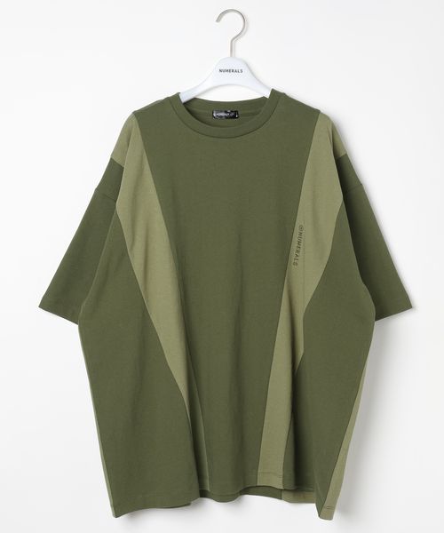 niko and .【NUMERALS】切り替え刺繍Tシャツ カーキ M NUMERALS ニコアンド 322176 and ST アンドエスティ(旧ドットエスティ) niko and .【NUMERALS】切り替え刺繍Tシャツ カーキ M NUMERALS ニコアンド 322176 and ST アンドエスティ(旧ドットエスティ)