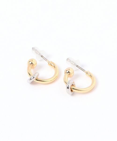 niko and .バイカラーフープピアス イエロー ウィメンズグッズ ニコアンド 324023 and ST アンドエスティ(旧ドットエスティ) niko and .バイカラーフープピアス イエロー ウィメンズグッズ ニコアンド 324023 and ST アンドエスティ(旧ドットエスティ)