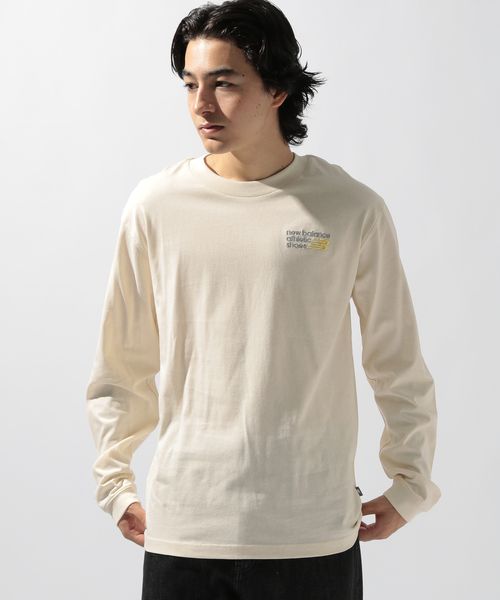 niko and .【New Balance(ニューバランス)】アスレチックスプレミアムバックロゴロンT ベージュ L メンズインナー ニコアンド 324530 and ST アンドエスティ（旧ドットエスティ）