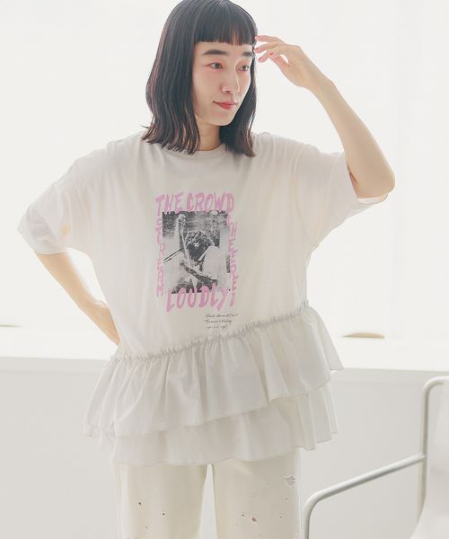 niko and .布帛コンビフリルロックTシャツ ライトグレー M ウィメンズインナー ニコアンド 325095 and ST アンドエスティ(旧ドットエスティ) niko and .布帛コンビフリルロックTシャツ ライトグレー M ウィメンズインナー ニコアンド 325095 and ST アンドエスティ(旧ドットエスティ)