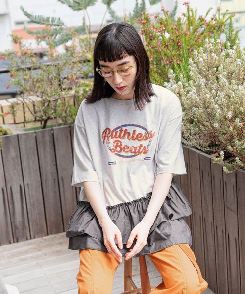 niko and .布帛コンビフリルロックTシャツ ライトグレー L ウィメンズインナー ニコアンド 325095 and ST アンドエスティ(旧ドットエスティ) niko and .布帛コンビフリルロックTシャツ ライトグレー L ウィメンズインナー ニコアンド 325095 and ST アンドエスティ(旧ドットエスティ)