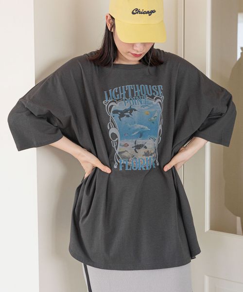niko and .イルカアソートBIGTシャツ チャコールグレー FREE ウィメンズインナー ニコアンド 327600 and ST アンドエスティ(旧ドットエスティ) niko and .イルカアソートBIGTシャツ チャコールグレー FREE ウィメンズインナー ニコアンド 327600 and ST アンドエスティ(旧ドットエスティ)