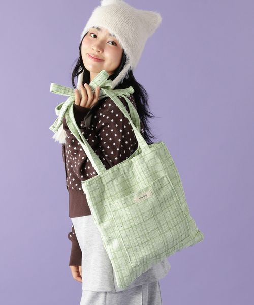 niko and .リボンハンドルトートバッグ[tiny tiny(ティニーティニー)]【新色予約】 グリーン ｔｉｎｙ ｔｉｎｙ ニコアンド 327989 and ST アンドエスティ（旧ドットエスティ）