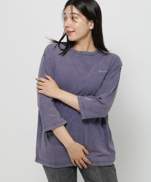 niko and .【Champion(チャンピオン)】別注 8分袖スノー洗いTシャツ パープル M ウィメンズインナー ニコアンド 328467 and ST アンドエスティ(旧ドットエスティ) niko and .【Champion(チャンピオン)】別注 8分袖スノー洗いTシャツ パープル M ウィメンズインナー ニコアンド 328467 and ST アンドエスティ(旧ドットエスティ)