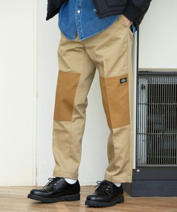 Dickies(ディッキーズ)】別注ワイドテーパードダブルニーパンツ 