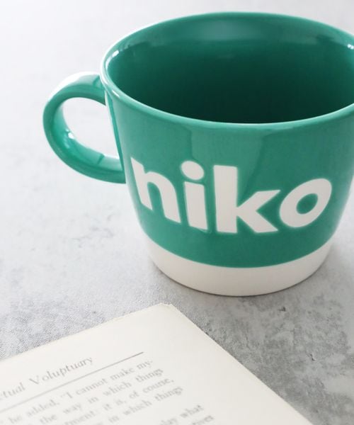 niko and .ニコロゴたっぷりマグカップ/容量370ml 食器 グリーン ニコアンド 403780 and ST アンドエスティ（旧ドットエスティ）