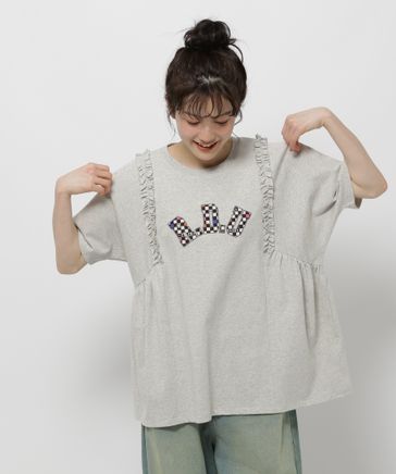 wiggle wiggle×nikoand コラボ フリルアソートロゴTシャツ wiggle wiggle(ウィグルウィグル)】コラボ フリルアソートロゴT