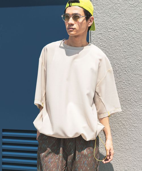 niko and .テックツートーンフハクTシャツ ベージュ L メンズインナー ニコアンド 451924 and ST アンドエスティ(旧ドットエスティ) niko and .テックツートーンフハクTシャツ ベージュ L メンズインナー ニコアンド 451924 and ST アンドエスティ(旧ドットエスティ)