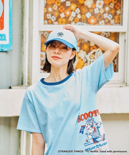 niko and .【STRANGER THINGS】コラボ SCOOPリンガーTシャツ ライトブルー L ウィメンズインナー ニコアンド 459176 and ST アンドエスティ(旧ドットエスティ) niko and .【STRANGER THINGS】コラボ SCOOPリンガーTシャツ ライトブルー L ウィメンズインナー ニコアンド 459176 and ST アンドエスティ(旧ドットエスティ)