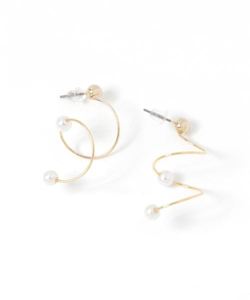 niko and .Made in Japan 螺旋パール調ピアス ホワイト ウィメンズグッズ ニコアンド 490030 and ST アンドエスティ(旧ドットエスティ) niko and .Made in Japan 螺旋パール調ピアス ホワイト ウィメンズグッズ ニコアンド 490030 and ST アンドエスティ(旧ドットエスティ)