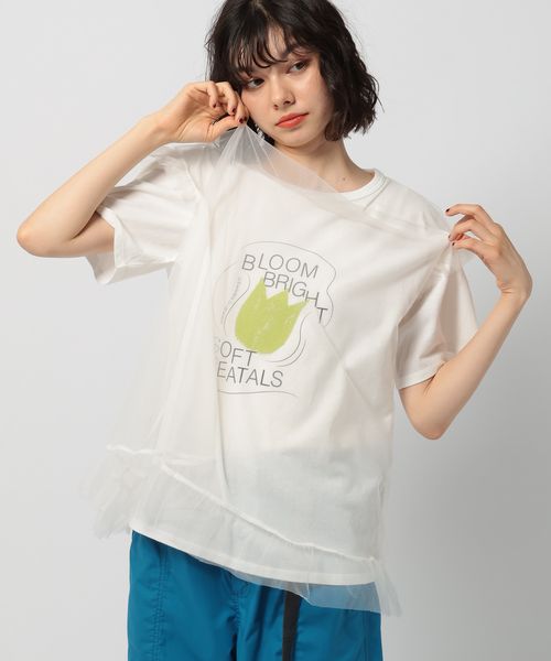 niko and .チュールレイヤーフラワーフォトTシャツ ライトグレー L ウィメンズインナー ニコアンド 492901 and ST アンドエスティ(旧ドットエスティ) niko and .チュールレイヤーフラワーフォトTシャツ ライトグレー L ウィメンズインナー ニコアンド 492901 and ST アンドエスティ(旧ドットエスティ)