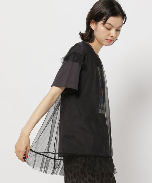 niko and .チュールレイヤーフラワーフォトTシャツ チャコールグレー M ウィメンズインナー ニコアンド 492901 and ST アンドエスティ(旧ドットエスティ) niko and .チュールレイヤーフラワーフォトTシャツ チャコールグレー M ウィメンズインナー ニコアンド 492901 and ST アンドエスティ(旧ドットエスティ)
